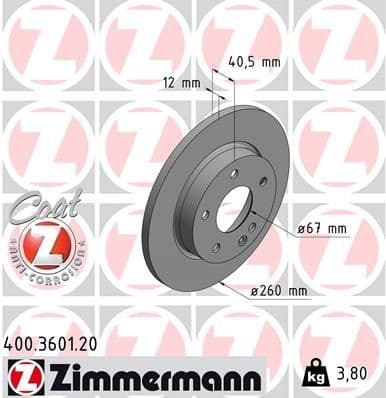Brake Disc COAT Z 400.3601.20