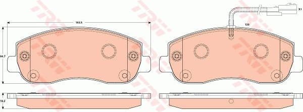 Brake pads front, Top Quality GDB1910