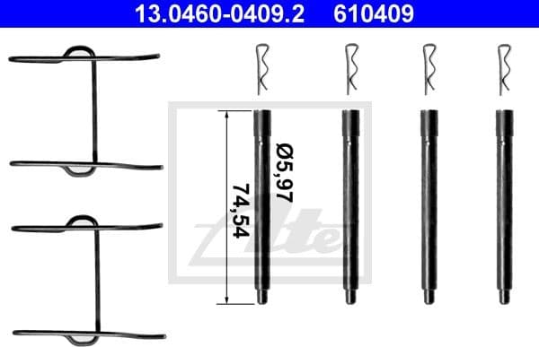 Accessory Kit, disc brake pad 13.0460-0409.2
