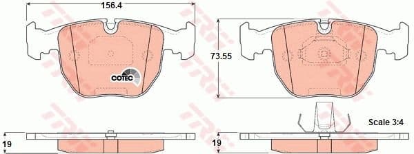 Brake pads front, Top Quality GDB1261