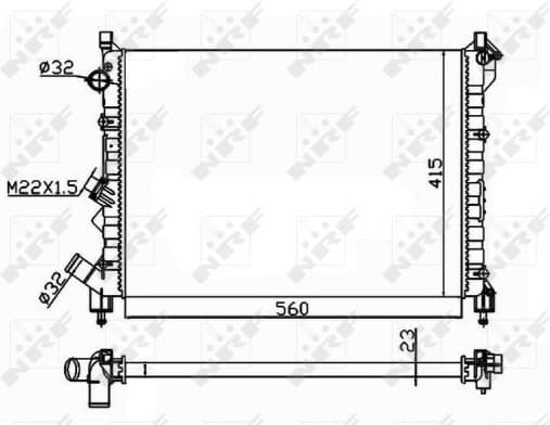 Radiator, engine cooling Economy Class 58943A
