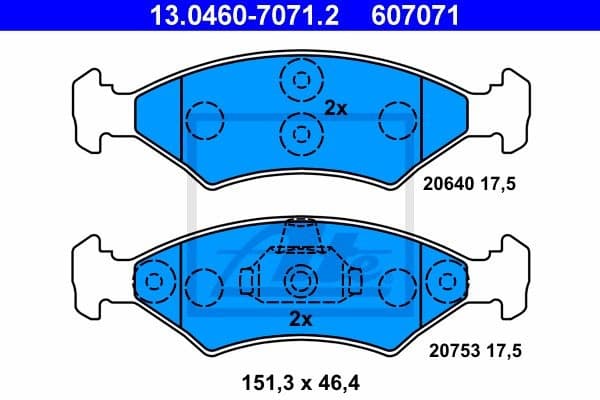 Brake Pad Set, disc brake 13.0460-7071.2 - image 2