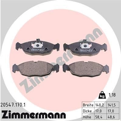 Brake Pad Set, disc brake 20547.170.1