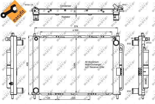 Condenser, air conditioning EASY FIT 35886