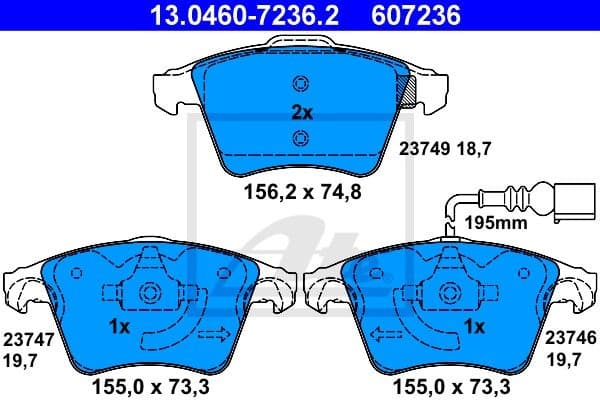 Brake Pad Set, disc brake 13.0460-7236.2 - image 2