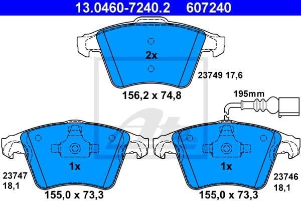 Brake Pad Set, disc brake 13.0460-7240.2 - image 2