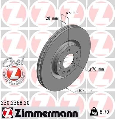 Brake Disc COAT Z 230.2368.20