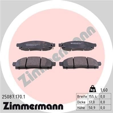 Brake Pad Set, disc brake 25087.170.1