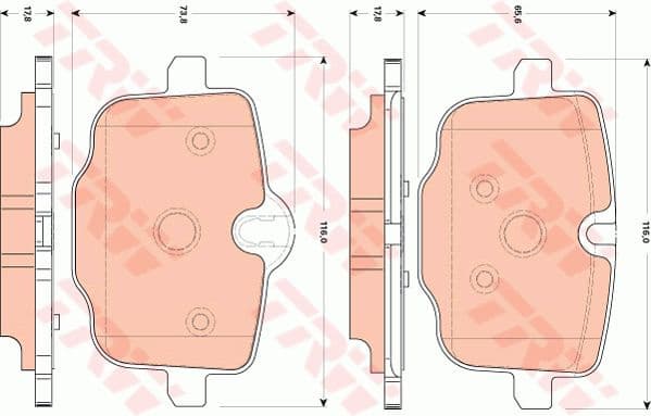 Brake pads rear, Top Quality GDB1869
