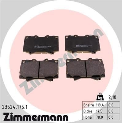 Brake Pad Set, disc brake 23524.175.1