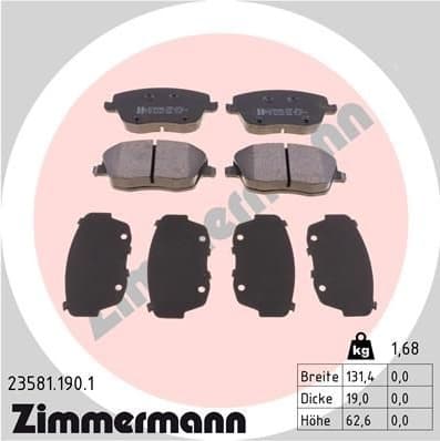 Brake Pad Set, disc brake 23581.190.1