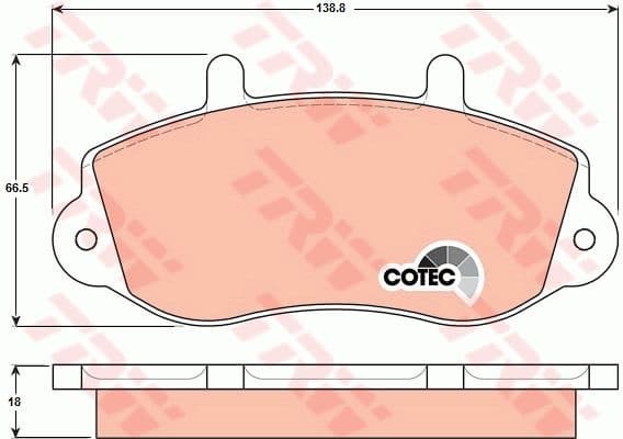Brake Pad Set, disc brake COTEC GDB1380