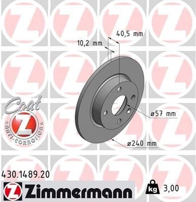 Brake Disc COAT Z 430.1489.20