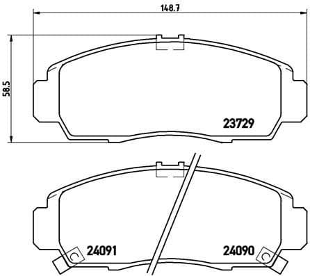 Brake pads front, Top Quality P28034