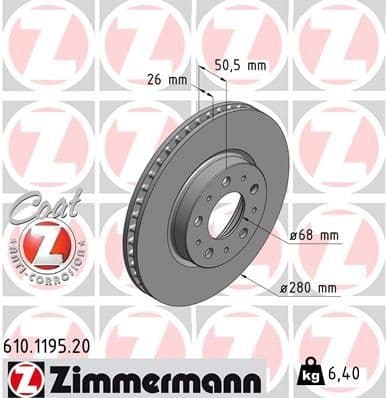 Brake Disc COAT Z 610.1195.20