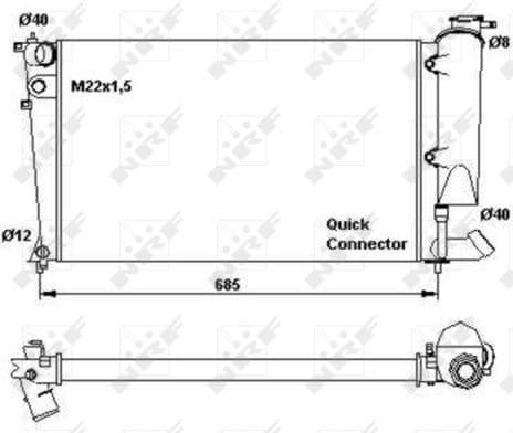 Radiator, engine cooling 58923