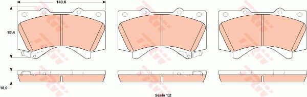 Brake Pad Set, disc brake COTEC GDB3524