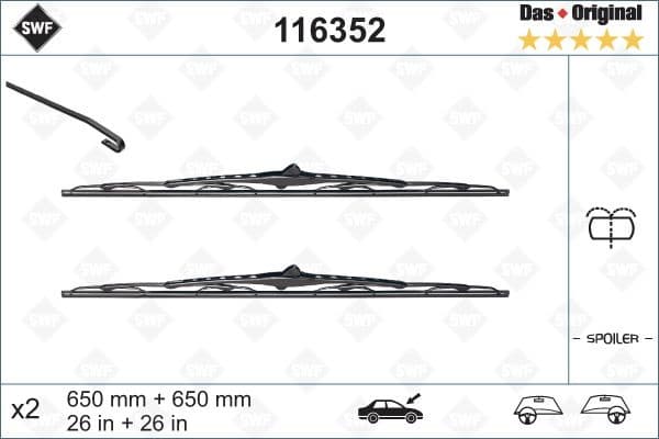 Wiper Blade DAS ORIGINAL SET 116352