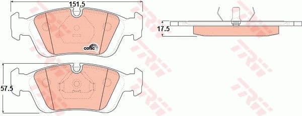 Brake Pad Set, disc brake COTEC GDB1100