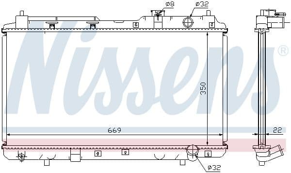 Radiator, engine cooling 68101A