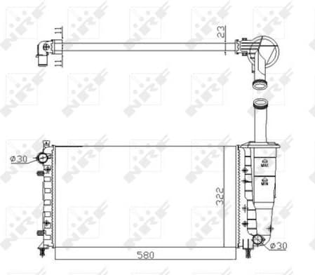Radiator, engine cooling Economy Class 53601A