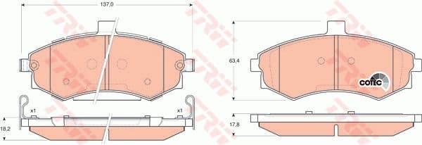 Brake Pad Set, disc brake COTEC GDB3378