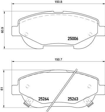 Brake pads front, Top Quality P83148