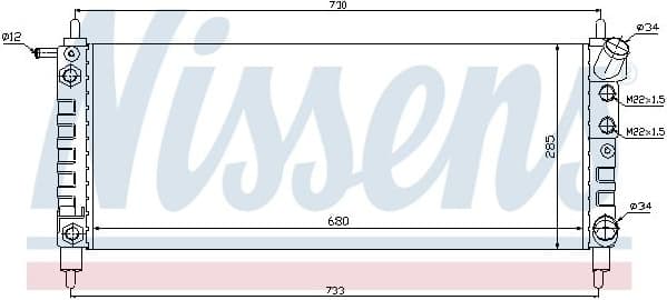 Radiator, engine cooling 63298