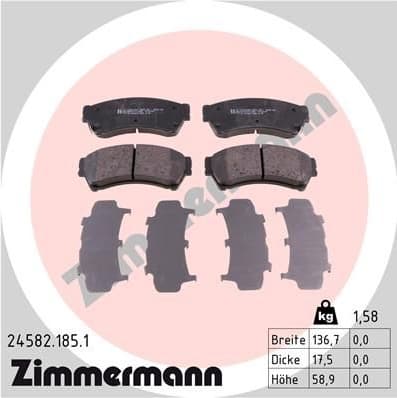 Brake Pad Set, disc brake 24582.185.1