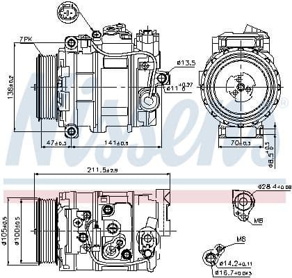 Compressor, air conditioning ** FIRST FIT ** 89090