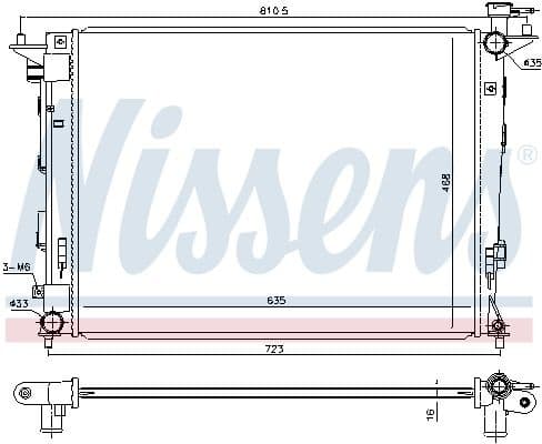 Radiator, engine cooling 675018