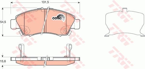 Brake Pad Set, disc brake COTEC GDB3212
