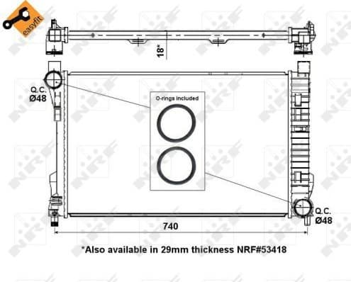 Radiator, engine cooling EASY FIT 55310