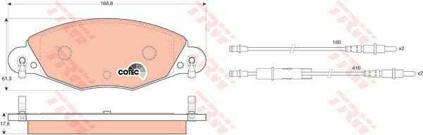 Brake Pad Set, disc brake COTEC GDB1449