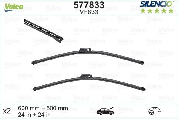 Wiper Blade SILENCIO FLAT BLADE SET 577833