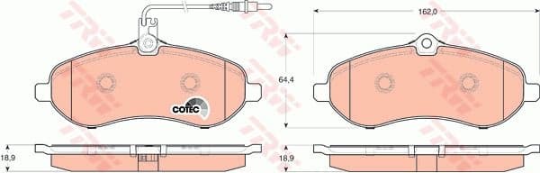 Brake Pad Set, disc brake COTEC GDB1719