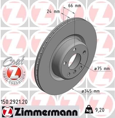 Brake Disc COAT Z 150.2921.20