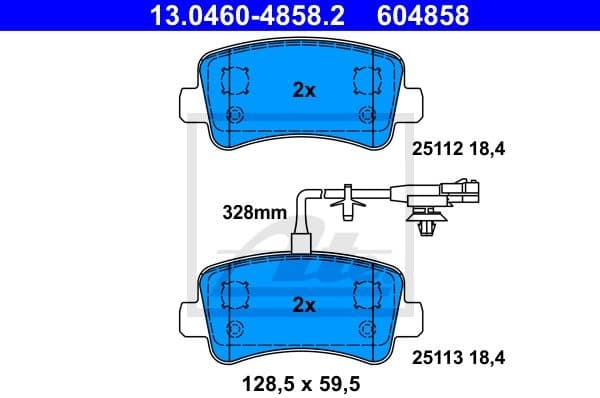 Brake Pad Set, disc brake 13.0460-4858.2 - image 2