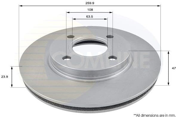 Brake disc, 1pcs FRONT ADC1202V - image 2