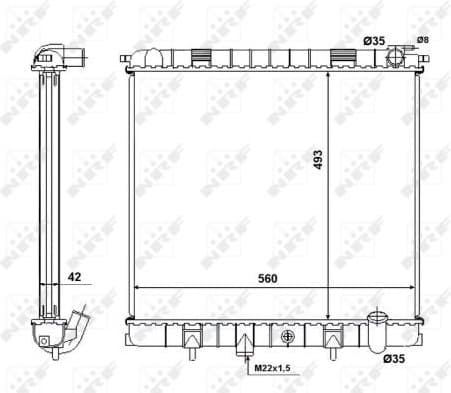 Radiator, engine cooling 58445