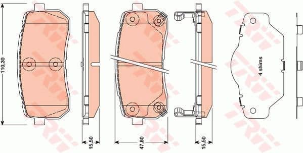 Brake Pad Set, disc brake COTEC GDB3449