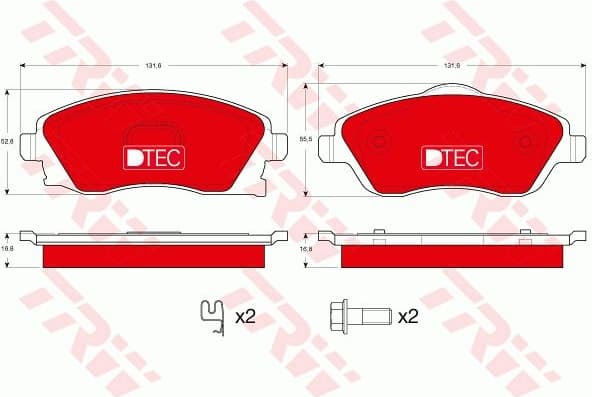 Brake Pad Set, disc brake DTEC COTEC GDB1570DTE