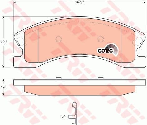 Brake Pad Set, disc brake COTEC GDB4133