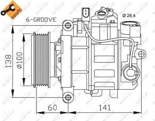 Compressor, air conditioning EASY FIT 32263
