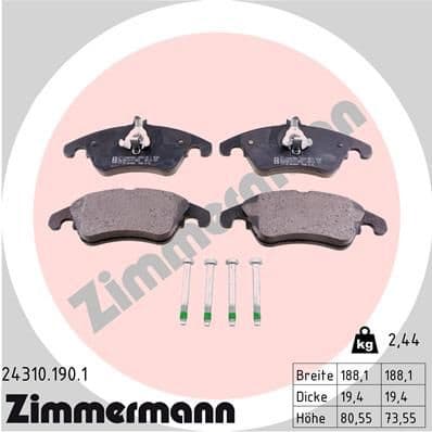 Brake Pad Set, disc brake 24310.190.1