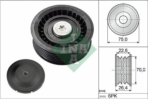 Deflection/Guide Pulley, V-ribbed belt 532034410
