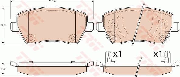 Brake Pad Set, disc brake COTEC GDB3546