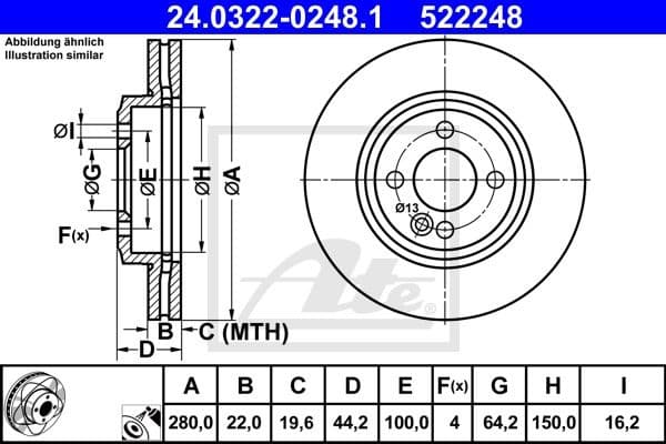 Brake Disc PowerDisc 24.0322-0248.1