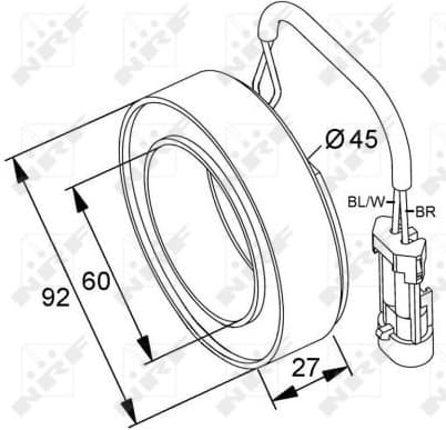 Coil, magnetic clutch (compressor) 38420