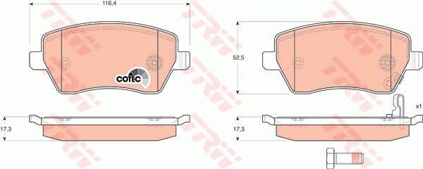 Brake pads front, Top Quality GDB3396